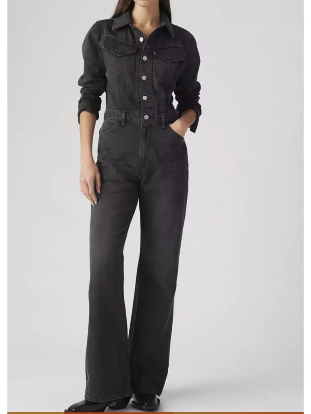 Levis Western Jumpsuit Black Denim 29
